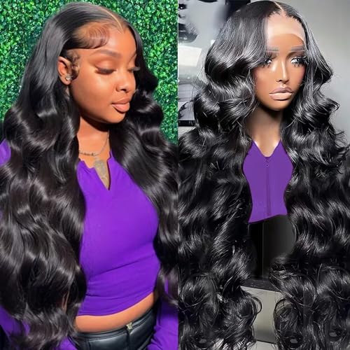 26 Inch Body Wave Lace Front Wigs Human Hair 180 Density 13x4 HD Transparent Lace Frontal Wigs Human Hair Pre Plucked with Baby Hair Glueless Wigs Human Hair for Black Women