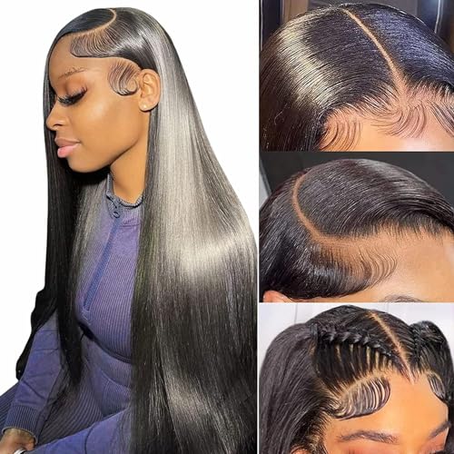 26-Inch Pre-Plucked Brazilian Virgin Human Hair Lace Wig Natural Comfort