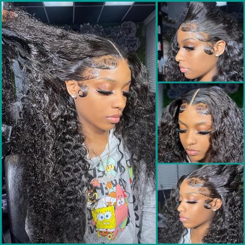 26Inch Deep Wave Lace Front Wigs Human Hair 180% Density Brazilian Virgin 13x4 Deep Curly Wave Frontal Wig Humsn Hair for Black Women Natural Color(26Inch) - Image 6