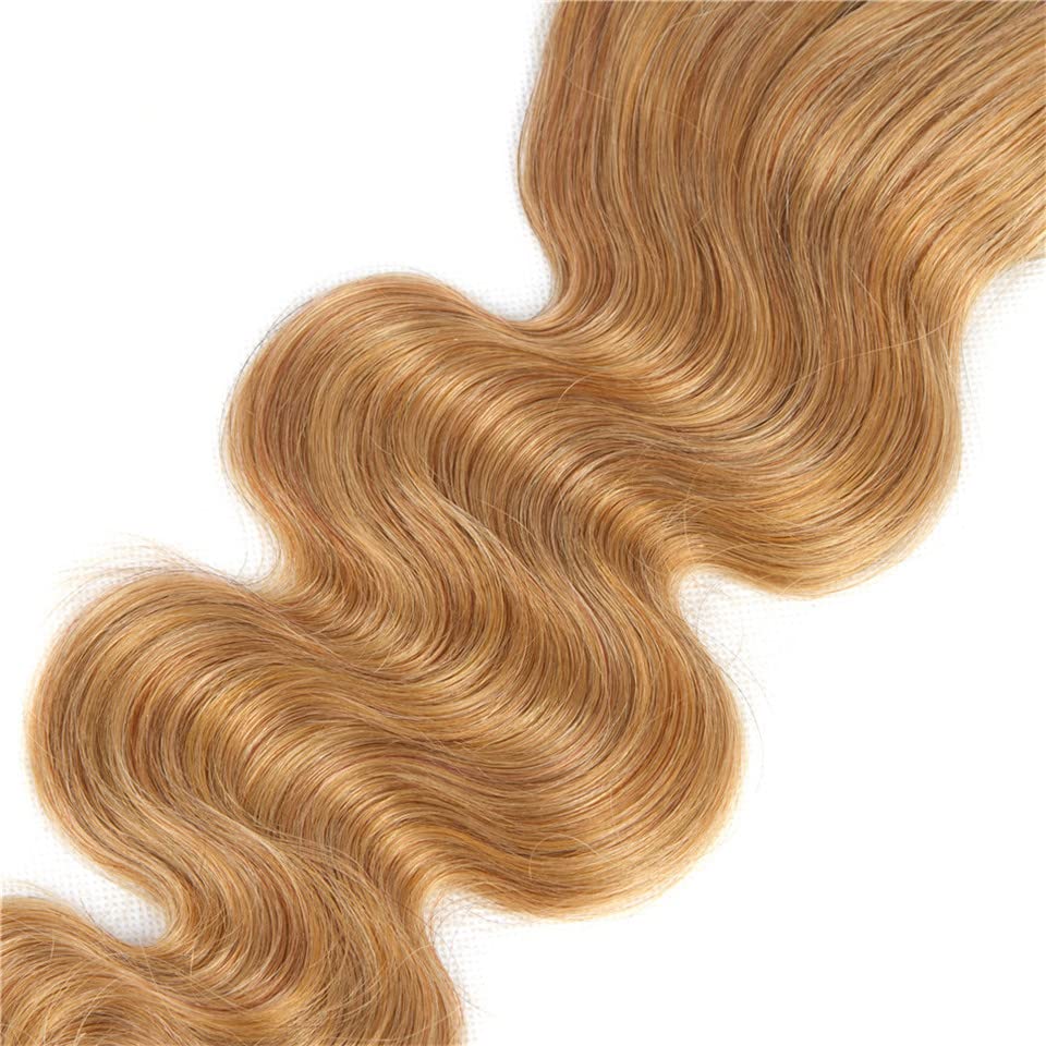 27 Body Wave Bundles Honey Blonde Bundles Human Hair 16 18 20 Inch Weave Extensions Hair 8A Grade Blonde Body Wave Human Hair Bundles Soft And Healthy for Women - Image 7