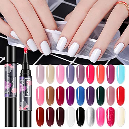 27 Colors Bright Gel Manicure Pen, Soak Nail Polish Pen, Nail Art Salon Nail Coated Supplies Easy to Color Long Lasting, No Need Base & Top Coat, 1pc Nail Polish Pen - Image 5