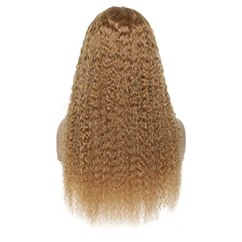 27 inch Lace Front Honey Blonde Wig Human Hair 26 Inch Deep Wave Wig Human Hair 4X1 Hd Transparent Lace Closure Wig Brazilian Virgin Hair Blonde Wig Glueless Pre Plucked With Baby Hair - Image 8