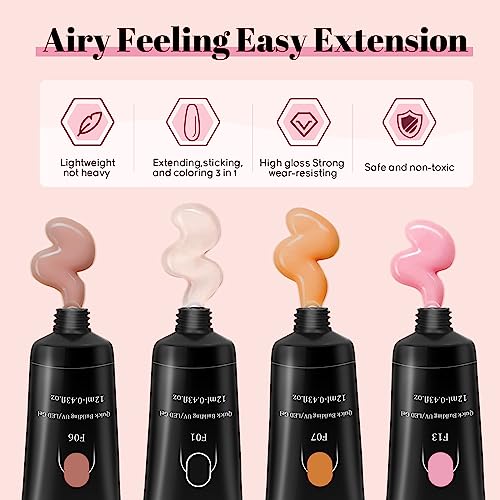 28 Colors Poly Nail Gel Kit Starter Kit Poly Extension gel Nail Kit With U V Lamp Manicure Starter Kit Diy At Home With Other Basic Poly Nail Gel Art Tools - Image 4