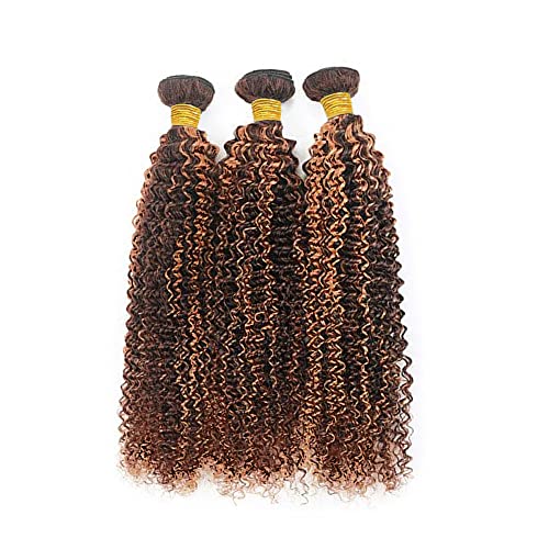 Freiuoke 28 Inch Ombre Kinky Curly Human Hair Bundles Brazilian Virgin 3 Pack - Image 7