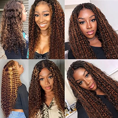 Freiuoke 28 Inch Ombre Kinky Curly Human Hair Bundles Brazilian Virgin 3 Pack - Image 2