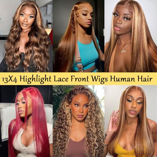 28 Inch Honey Blonde Ombre Straight Human Hair HD Lace Front Wig Pre Plucked 13X4 - Image 6