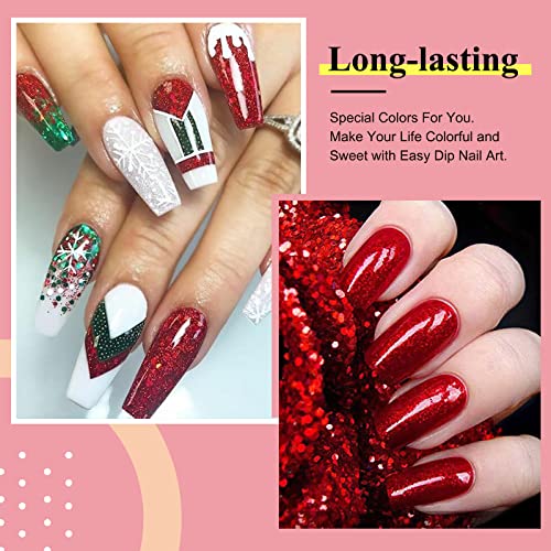 28g/Box Rose Red Wine Shine Glitter Sequins Paillette Dip Powder Nails Dipping Nails Long-Lasting Nails No UV Light Needed, (No.126) - Image 7