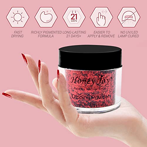 28g/Box Rose Red Wine Shine Glitter Sequins Paillette Dip Powder Nails Dipping Nails Long-Lasting Nails No UV Light Needed, (No.126) - Image 5