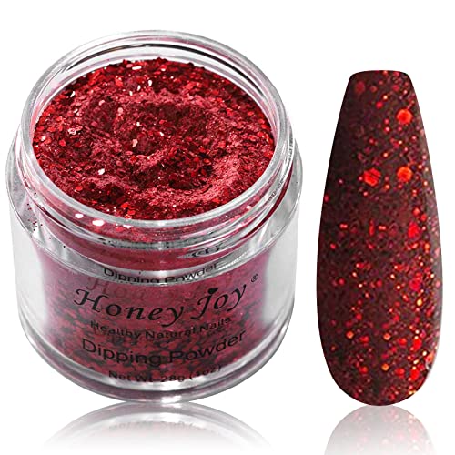 28g/Box Rose Red Wine Shine Glitter Sequins Paillette Dip Powder Nails Dipping Nails Long-Lasting Nails No UV Light Needed, (No.126) - Image 2