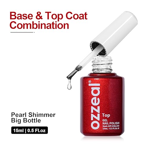 2pcs 0.5 Fl Oz No Wipe Top and Base Coat Gel Polish Set, Soak Off LED U V Base and Top Coat Gel Nail Polish Glossy Long Lasting Gel Base Coat and Gel Top Coat,for Nails Art DIY Home - Image 2