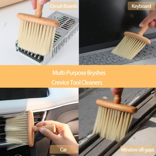 2PCS Barber Brush Neck Duster for Hair Cutting Barbershop Salon and Home Use Natural Wooden Handle - Image 7