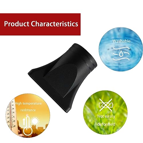 2PCS Black Nylon Hair Dryer Diffuser Nozzle,Replacement Narrow Concentrator,Replacement Blow Flat Drying Nozzle,Blow Attachment Suitable For Salon and Home Use,Not Universal Special for Diameter 4.5cm - Image 5