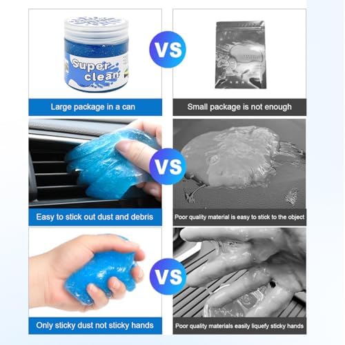 2PCS Car Cleaning Gels, Putty Auto Detailing Tools Car Interior Cleaner Cleaning Slime, Car Putty Detail Cleaning Removal for Air Vent Interior, Universal Car Accessories (Blue+Pink) - Image 3