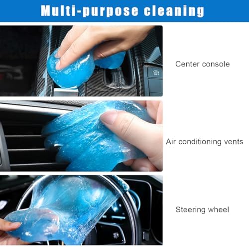 2PCS Car Cleaning Gels, Putty Auto Detailing Tools Car Interior Cleaner Cleaning Slime, Car Putty Detail Cleaning Removal for Air Vent Interior, Universal Car Accessories (Blue+Pink) - Image 4