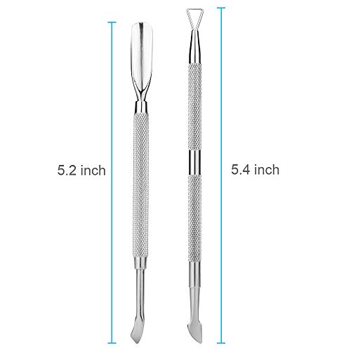 2PCS Cuticle Pusher and Cutter Set, Triangle Cuticle Nail Pusher Peeler Scraper, Professional Grade Stainless Steel Cuticle Remover, Durable Pedicure Manicure Tools for Fingernails Toenails by NANTuYo - Image 5