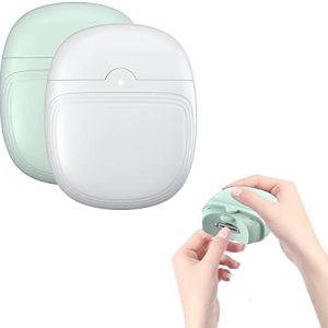 2PCS Electric Nail Clippers, Automatic Nail Clipper with Light, 2 in 1 Fingernail Cutter and File with Nail Scraps Storage, USB Rechargeable Safety Fingernail Trimmer for Adults and Baby Nail Care