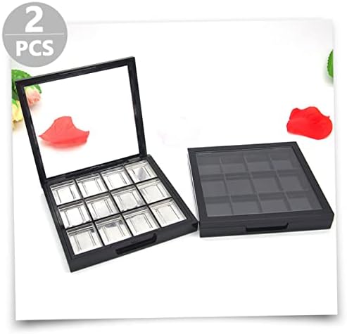 2pcs Empty Eye Shadow Box Multi-grid Cosmetics Tray Eyeshadow Makeup Empty Eyeshadow Palette Facial Powder Compartment Eyeshadow Storage Container Make up Plastic Travel up - Image 3