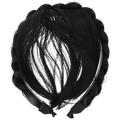 2pcs Human Hair Wigs with Bangs for Women, Headband Hairpieces and Extensions - Image 5