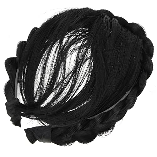 2pcs Human Hair Wigs with Bangs for Women, Headband Hairpieces and Extensions - Image 9