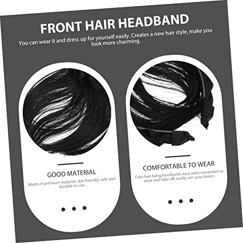2pcs Human Hair Wigs with Bangs for Women, Headband Hairpieces and Extensions - Image 6