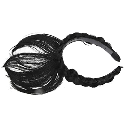 2pcs Human Hair Wigs with Bangs for Women, Headband Hairpieces and Extensions - Image 4