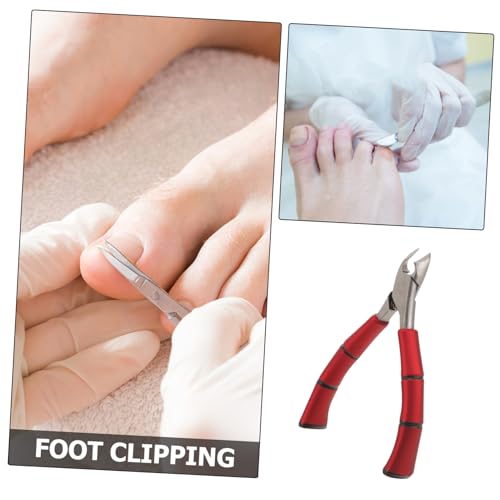 2pcs Manicure Tools Trimmer Nail Clippers Nail Art Tools Cuticle Removing Tool Household Cuticle Nipper Stainless Steel Cuticle Nipper Metal Portable Red Plastic - Image 5