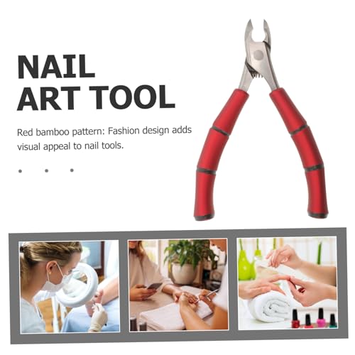 2pcs Manicure Tools Trimmer Nail Clippers Nail Art Tools Cuticle Removing Tool Household Cuticle Nipper Stainless Steel Cuticle Nipper Metal Portable Red Plastic - Image 9
