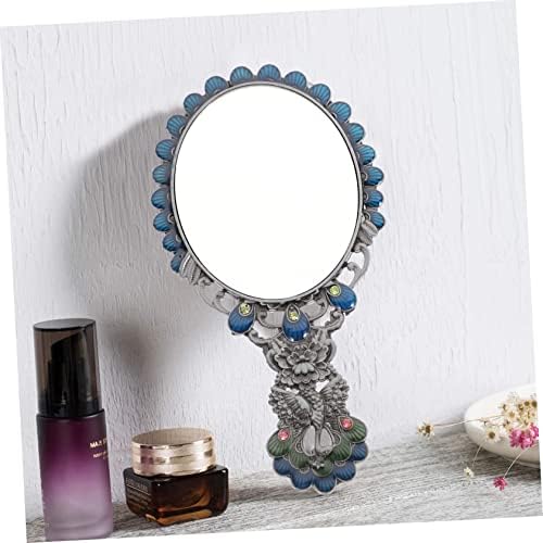 2pcs Mirror Detangling Hair Brush Portable Makeup Portable Single- Sided Compact Alloy Peacock Comb - Image 8