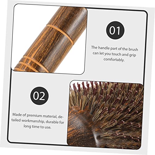2pcs Roll Pig Bristle Curling Comb Roller Hair Brush Hair Styling Comb Curling Brush Round Hair Brush Hairbrushes for Women Blow Drying Nylon Curls Hair Comb Miss - Image 3