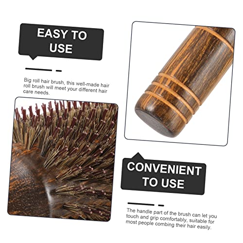 2pcs Roll Pig Bristle Curling Comb Roller Hair Brush Hair Styling Comb Curling Brush Round Hair Brush Hairbrushes for Women Blow Drying Nylon Curls Hair Comb Miss - Image 6