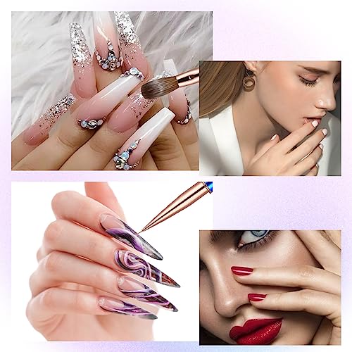 2 Piece #08 Kolinsky Acrylic Nail Brush Set with Sturdy Handles for Professional Nail Art - Image 8