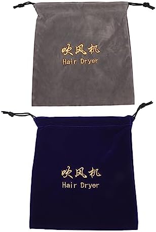 2pcs Storage Bag Travel Organizer Bags Travel Blow Dryer Makeup Travel Bag Blow Dryer Stand Blow Dryer Bag Hair Blower Bag Treat Bag Curl Cloth Bag Wen Wan Flocking Cloth