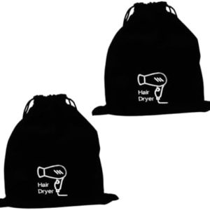 2pcs Velvet Bag Blow Dryer Hair Dryer Bag Hair Dryer Organizer Hair Dryer Storage Bag for Hair Dryer Hair Dryer Attachments Storage Drawstring Travel Flannel Makeup Brush Bag