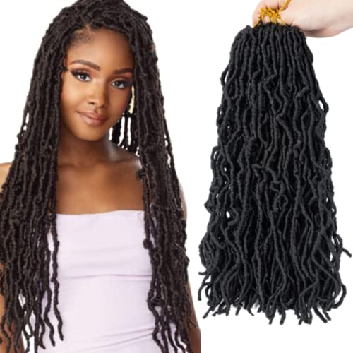 2X Butterfly Locs Crochet Braids for Black Women - 18 inch | Pre Stretched, Pre-Looped Distressed Locs Pre made Faux Locs Human hairs | Curly, Wavy, Soft & Synthetic Crochet Braid Hair Extension