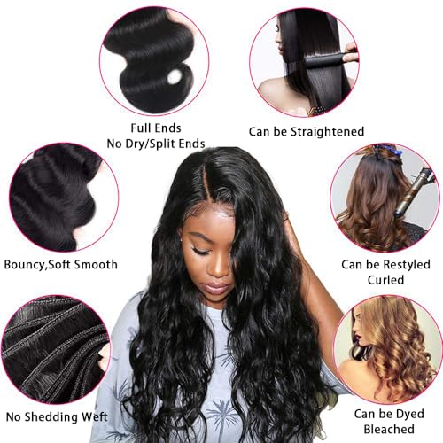 3 Bundles 20 22 24 Inch Brazilian Body Wave 10A Human Hair - Image 5