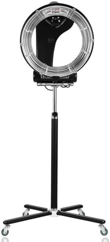 3 in 1 Professional Orbiting Infrared Hair Dryer Hair Color Processor, 110V 950W Adjustable Height Standing Salon Hair Dryers on Wheels Spa Drying Perming Machine Black Old