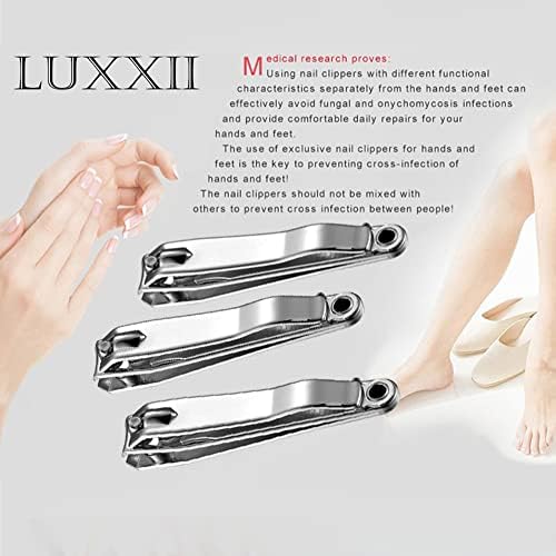 3-Piece Stainless Steel Nail Clipper Set with Integrated Nail File for Fingernails and Toenails - Image 3