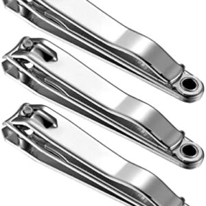 3-Piece Stainless Steel Nail Clipper Set with Integrated Nail File for Fingernails and Toenails