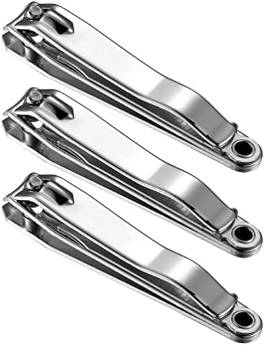 3-Piece Stainless Steel Nail Clipper Set with Integrated Nail File for Fingernails and Toenails