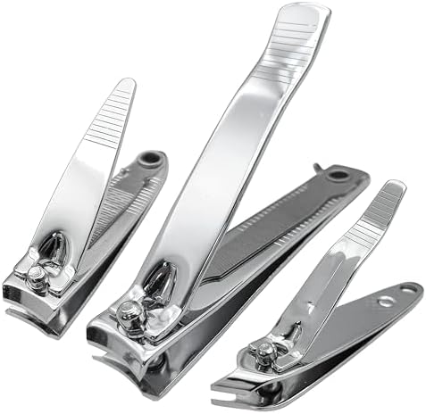 3-Pack Premium Stainless Steel Nail Clippers for Precise Trimming