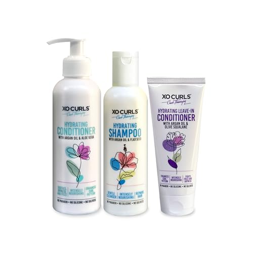 3 Pcs Combo Curl Therapy Range 9 Fl Oz | Shampoo, Conditioner & Leave-In Conditioner Combo | Argan Oil | Frizz-Free | Soft Natural Curls | Unisex Adult