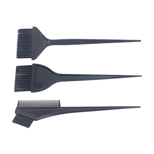 3 Piece Professional Salon Hair Coloring Brush Set with Nylon Bristles