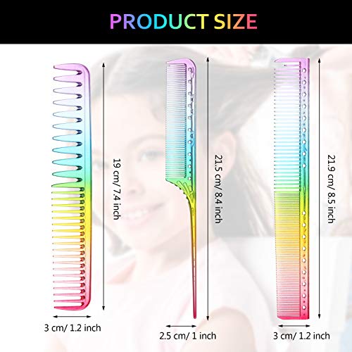 3 Pieces Fine Tooth Comb for Woman Rat Tail Comb Styling Salon Hair Comb Anti Static Heat Resistant Hairdressing Comb Fine Teeth Hair Comb for Back Combing, Root Teasing - Image 5