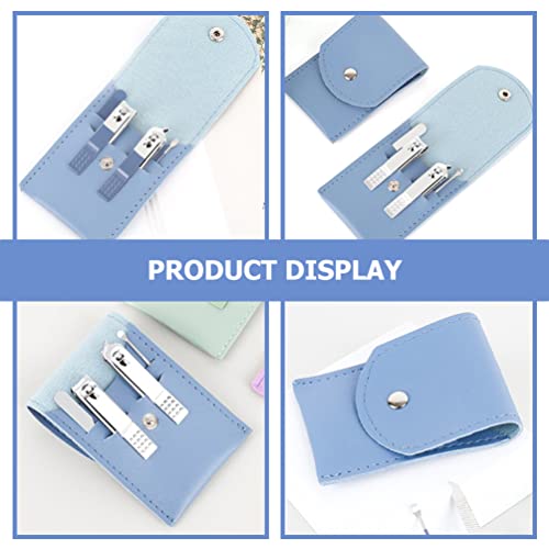 3 Set Nail Clipper Kit Ear Curette Remover Fingernail Clipper Mens Beauty Tools + Accessories Specialty Tools Men Suit Nail Salon Kit Leather + Carbon Steel Care Clippers Man - Image 2