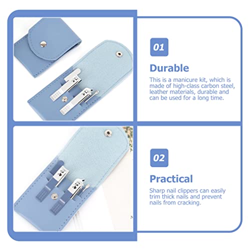 3 Set Nail Clipper Kit Ear Curette Remover Fingernail Clipper Mens Beauty Tools + Accessories Specialty Tools Men Suit Nail Salon Kit Leather + Carbon Steel Care Clippers Man - Image 7