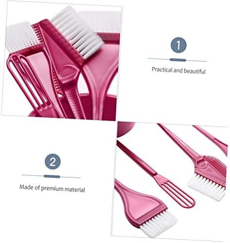 3 Sets Hairdressing Tool Hair Dye Brush Hair Dye Applicator Diy Hair Coloring Kit Hair Dyeing Kit Hair Dyeing Tool Pro Tools Hair Coloring Tool Hair Comb Nylon Red Major - Image 3