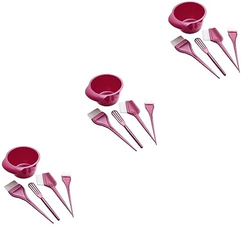 3 Sets Hairdressing Tool Hair Dye Brush Hair Dye Applicator Diy Hair Coloring Kit Hair Dyeing Kit Hair Dyeing Tool Pro Tools Hair Coloring Tool Hair Comb Nylon Red Major