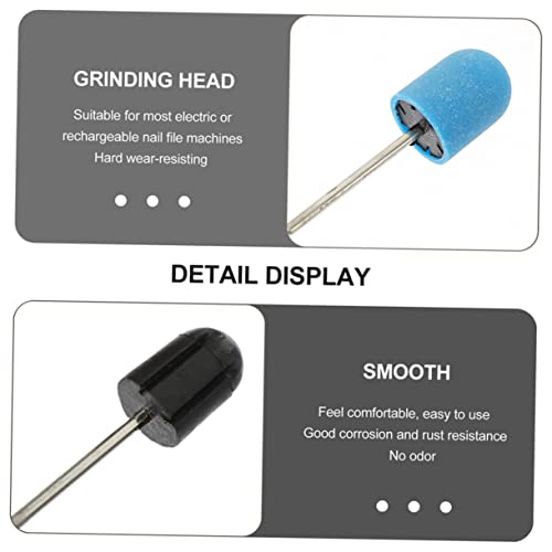 3 Sets Nail Color Sand Cap Nail Drill Accessory Electric Nail Drill Caps Nail Grinding Head Professional Manicure Kit Nail Tools Duster Inner Ring Plastic Glitch Pedicure - Image 4