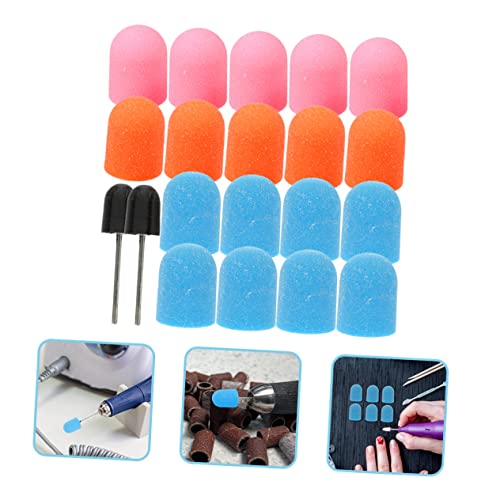 3 Sets Nail Color Sand Cap Nail Drill Accessory Electric Nail Drill Caps Nail Grinding Head Professional Manicure Kit Nail Tools Duster Inner Ring Plastic Glitch Pedicure - Image 7