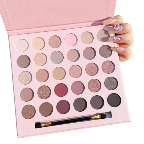 30 Shades Matte Shimmer Eyeshadow Palette High Pigment Eye Makeup Primer Powder